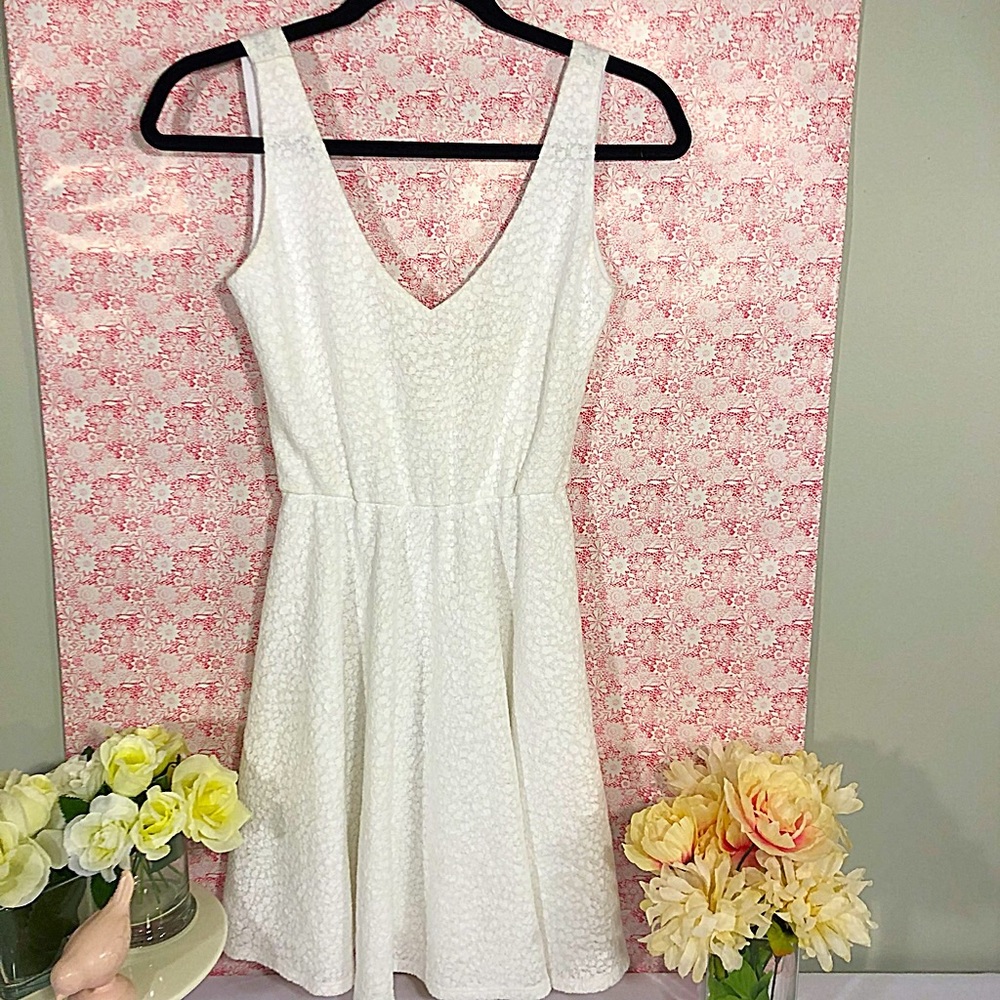 White dress with low back.